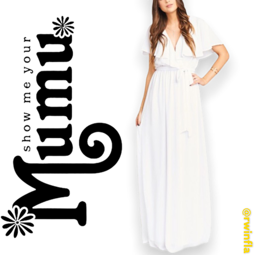 MUMU Boho Bridal Dress Crossover Ruffle Wedding XS